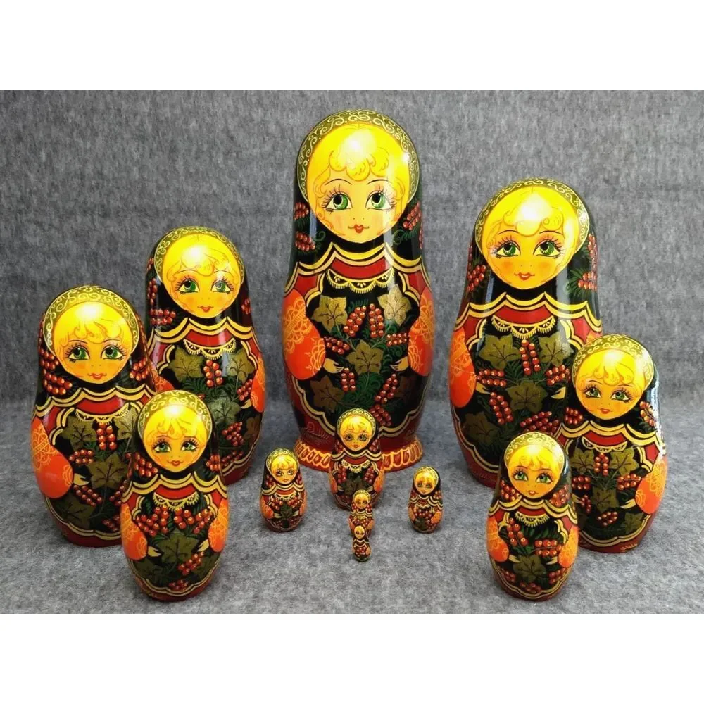 Russian Nesting Dolls Matryoshka 12 Pcs‎ Handmade Vintage 1992 Sergiev Posad 10